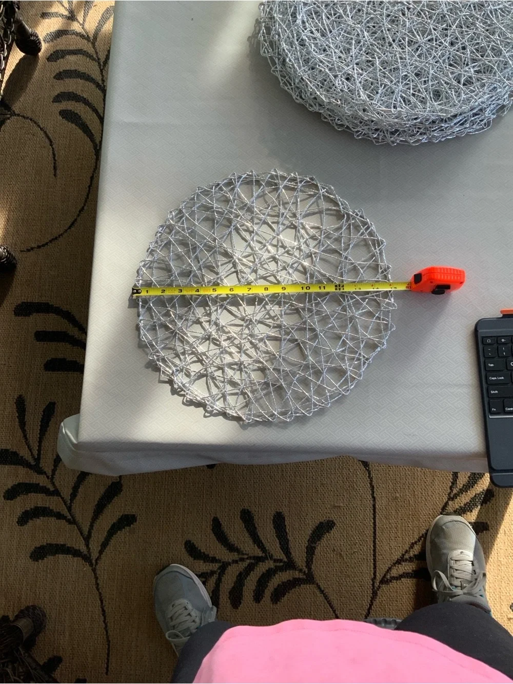 Silver Woven Round Placemats - Set of 12